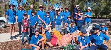 Warwick Scout Group showing some of the rubbish collected at the recent ‘Clean up Warwick Bushland’ event. 