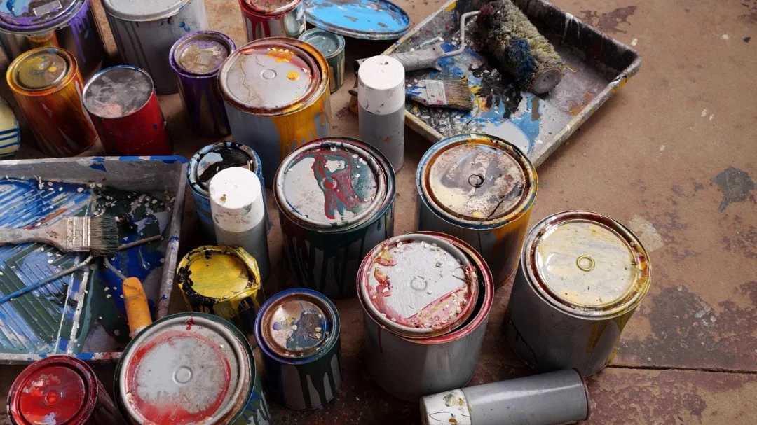 Photo of old paint cans