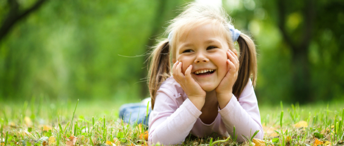 Girl smiling in the park