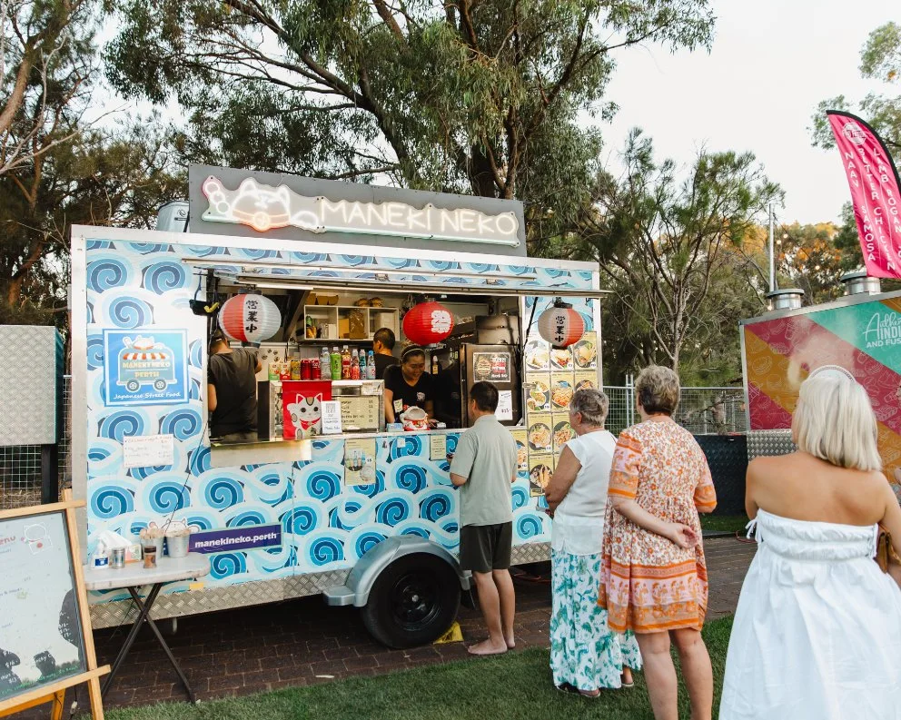 Grabbing something tasty for dinner at the Valentine's Concert